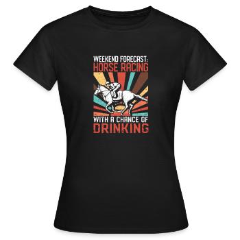 Derby Rider Weekend Forecast Course de chevaux - T-shirt Femme - noir - Devant - AI Model Female 172 dark (172cm)