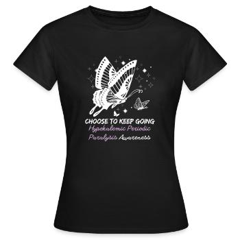 Schmetterling Hypokaliämische periodische Lähmung Bewusstsein - Frauen T-Shirt - Schwarz - Vorne - AI Model Female 172 dark (172cm)