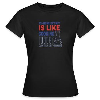 Сhemistry is like wooden spoon School Science - Women's T-Shirt - black - Front - AI Model Female 172 dark (172cm)