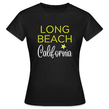 LONG BEACH California - T-shirt Femme - noir - Devant - AI Model Female 172 dark (172cm)