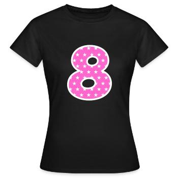 Huit - T-shirt Femme - noir - Devant - AI Model Female 172 dark (172cm)