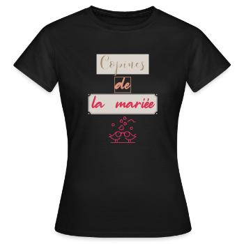 Copines de la mariée - T-shirt Femme - noir - Devant - AI Model Female 172 dark (172cm)