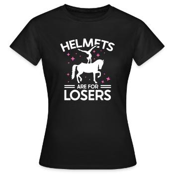 Les casques de voûte sont pour les perdants - T-shirt Femme - noir - Devant - AI Model Female 172 dark (172cm)