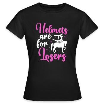 Les casques de voûte sont pour les perdants - T-shirt Femme - noir - Devant - AI Model Female 172 dark (172cm)
