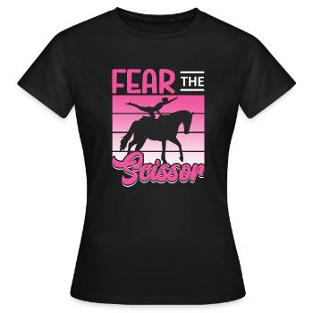 Voltigieren craint la voûte en ciseaux - T-shirt Femme - noir - Devant - AI Model Female 172 dark (172cm)