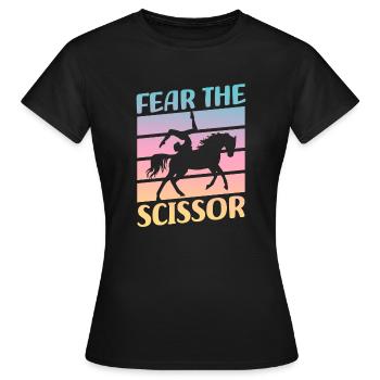 Voltigieren craint la voûte en ciseaux - T-shirt Femme - noir - Devant - AI Model Female 172 dark (172cm)
