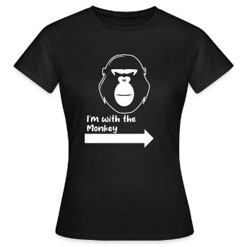 Je suis avec le singe - T-shirt Femme - noir - Devant - AI Model Female 172 dark (172cm)
