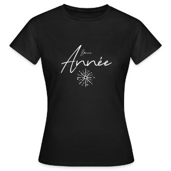 Bonne Année - T-shirt Femme - noir - Devant - AI Model Female 172 dark (172cm)