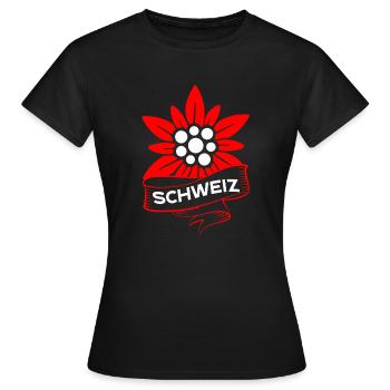 Gentiane suisse - T-shirt Femme - noir - Devant - AI Model Female 172 dark (172cm)
