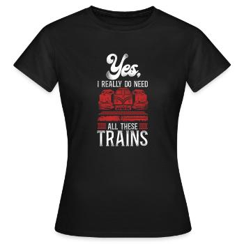 Conducteur de train diesel de marchandises - T-shirt Femme - noir - Devant - AI Model Female 172 dark (172cm)