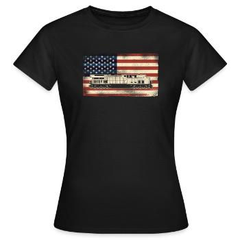 Conducteur de train diesel de marchandises - T-shirt Femme - noir - Devant - AI Model Female 172 dark (172cm)