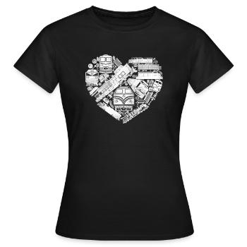 Conducteur de train diesel de marchandises - T-shirt Femme - noir - Devant - AI Model Female 172 dark (172cm)
