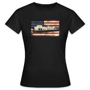 Conducteur de train diesel de marchandises - T-shirt Femme - noir - Devant - AI Model Female 172 dark (172cm)