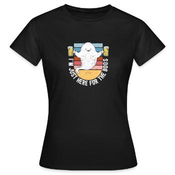 Halloween Spooky Ghost Funny I'm only here for - Women's T-Shirt - black - Front - AI Model Female 172 dark (172cm)