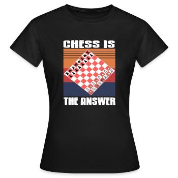 Chess Is The Answer Cool Retro T-Shirt Present - Frauen T-Shirt - Schwarz - Vorne - AI Model Female 172 dark (172cm)