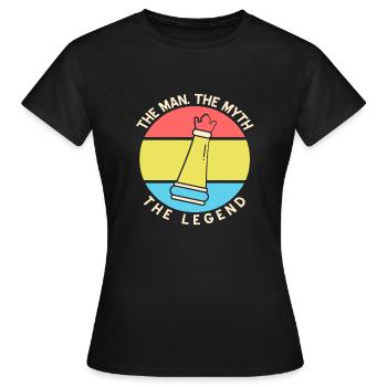Retro The Man The Myth The Legend Queen Chess - Frauen T-Shirt - Schwarz - Vorne - AI Model Female 172 dark (172cm)