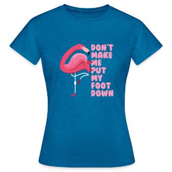 Drôle de flamant rose - T-shirt Femme - bleu saphir antique chiné - Devant - AI Model Female 172 dark (172cm)