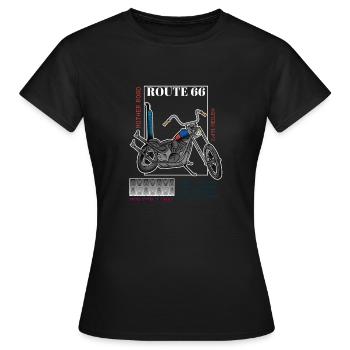 Motorcycle Route - Women's T-Shirt - black - Front - AI Model Female 172 dark (172cm)