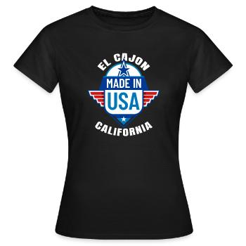 El Cajon California Made In USA City Populaire - T-shirt Femme - noir - Devant - AI Model Female 172 dark (172cm)