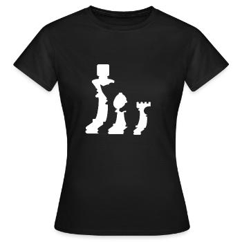 Awesome Chess Pieces Silhouette Designs T-Shirt - Frauen T-Shirt - Schwarz - Vorne - AI Model Female 172 dark (172cm)