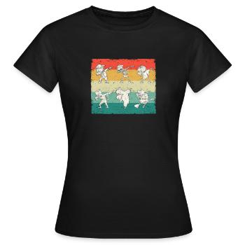 Dabbing Halloween Skeleton Zombie Ghost Witch Scary - Women's T-Shirt - black - Front - AI Model Female 172 dark (172cm)