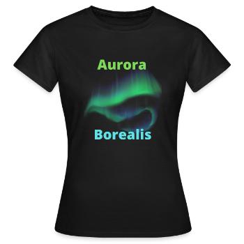 Aurora Borealis - Women's T-Shirt - black - Front - AI Model Female 172 dark (172cm)