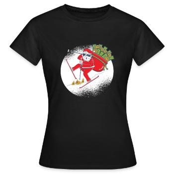Geld gieriger Weihnachtsgans mit viel Geld im Sack - Frauen T-Shirt - Schwarz - Vorne - AI Model Female 172 dark (172cm)