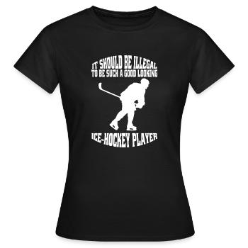 Eishockey Eishockeyteam Geschenk Wintersport - Frauen T-Shirt - Schwarz - Vorne - AI Model Female 172 dark (172cm)