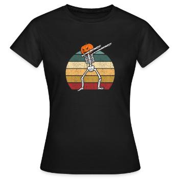 Halloween Dabbing Skeleton Creepy Pumpkin Jack - Women's T-Shirt - black - Front - AI Model Female 172 dark (172cm)