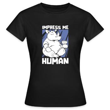 Rhino Nashorn - Frauen T-Shirt - Schwarz - Vorne - AI Model Female 172 dark (172cm)