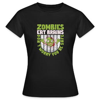 Halloween Zombie Zombies Eat Brains None - Women's T-Shirt - black - Front - AI Model Female 172 dark (172cm)