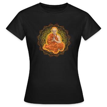 Shaolin Meditation Kung Fu Buddhism Zen Lotus Posi - Women's T-Shirt - black - Front - AI Model Female 172 dark (172cm)