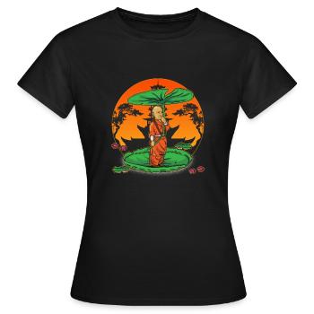 Shaolin Kid Kung Fu Martial Arts Buddhist Monk Med - Women's T-Shirt - black - Front - AI Model Female 172 dark (172cm)