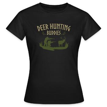 Chasse au cerf chasseur de cerfs - T-shirt Femme - noir - Devant - AI Model Female 172 dark (172cm)