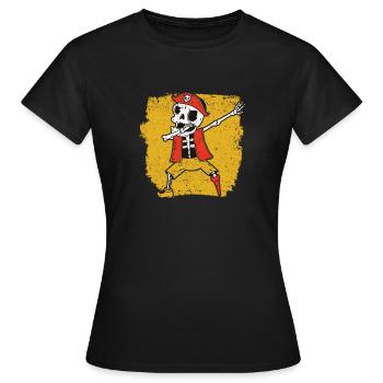 Halloween Dabbing Piraten Skelett Funny Dab Dance - Frauen T-Shirt - Schwarz - Vorne - AI Model Female 172 dark (172cm)