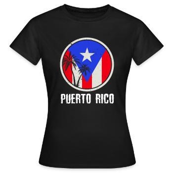 Patriotic Vintage Porto Rico Flag Rican - T-shirt Femme - noir - Devant - AI Model Female 172 dark (172cm)