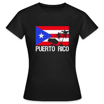 Patriotic Vintage Porto Rico Flag Rican - T-shirt Femme - noir - Devant - AI Model Female 172 dark (172cm)
