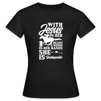 Lustige Pferderennen Pferderennen Geschenkidee - Frauen T-Shirt - Schwarz - Vorne - AI Model Female 172 dark (172cm)