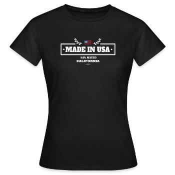 San Mateo California In Den USA Flaggen Amerika - Frauen T-Shirt - Schwarz - Vorne - AI Model Female 172 dark (172cm)