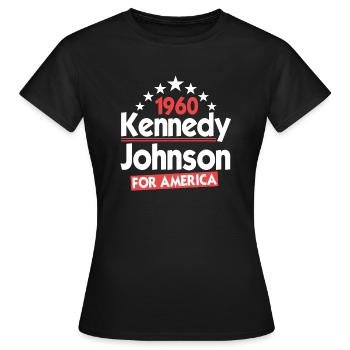 Kennedy Johnson 1960 Vintage JFK John F Kennedy - Women's T-Shirt - black - Front - AI Model Female 172 dark (172cm)