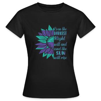 Cute Sunflower Suicide Awareness Mental Health - Frauen T-Shirt - Schwarz - Vorne - AI Model Female 172 dark (172cm)