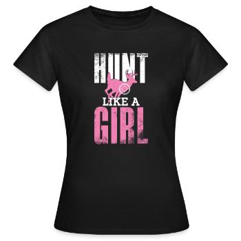 Buck Deer Hunting Hunter Girl Hunt - Frauen T-Shirt - Schwarz - Vorne - AI Model Female 172 dark (172cm)