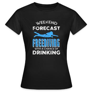 Weekend Forecast Freediving - Women's T-Shirt - black - Front - AI Model Female 172 dark (172cm)