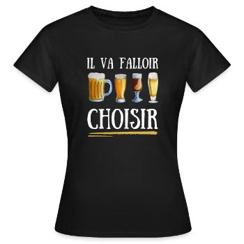 Bières Il va falloir choisir - T-shirt Femme - noir - Devant - AI Model Female 172 dark (172cm)