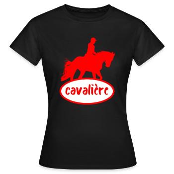 cavalière logo pétrole ellipse - T-shirt Femme - noir - Devant - AI Model Female 172 dark (172cm)