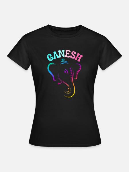 GANESH ELEPHANT GO Happy Ganesh Chaturthi - T-shirt Femme - noir