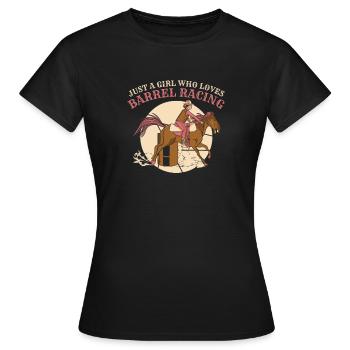 Tonneau de course de chevaux de course Tonneaux de chevaux - T-shirt Femme - noir - Devant - AI Model Female 172 dark (172cm)