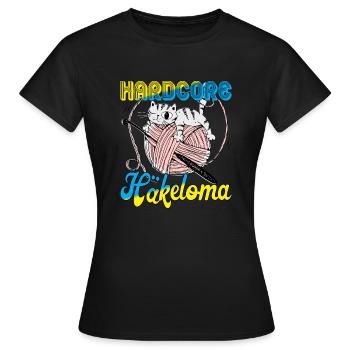 Hardcore Häkeloma - Frauen T-Shirt - Schwarz - Vorne - AI Model Female 172 dark (172cm)