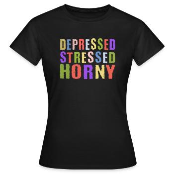 Déprimé Stressé Corné - T-shirt Femme - noir - Devant - AI Model Female 172 dark (172cm)