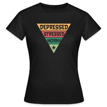 Déprimé Stressé Corné - T-shirt Femme - noir - Devant - AI Model Female 172 dark (172cm)